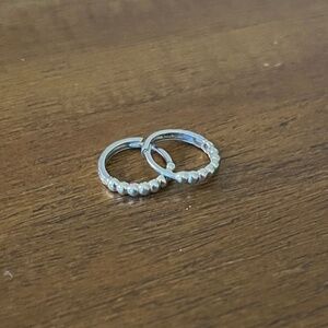 Mejuri beaded bead huge hoops white gold 14K